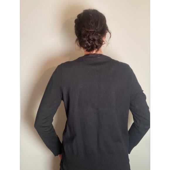 Vintage Glam Black Sequin Embellished Cardigan Sweater Sweaterworks  ~ Sz M/ L - Picture 3 of 7